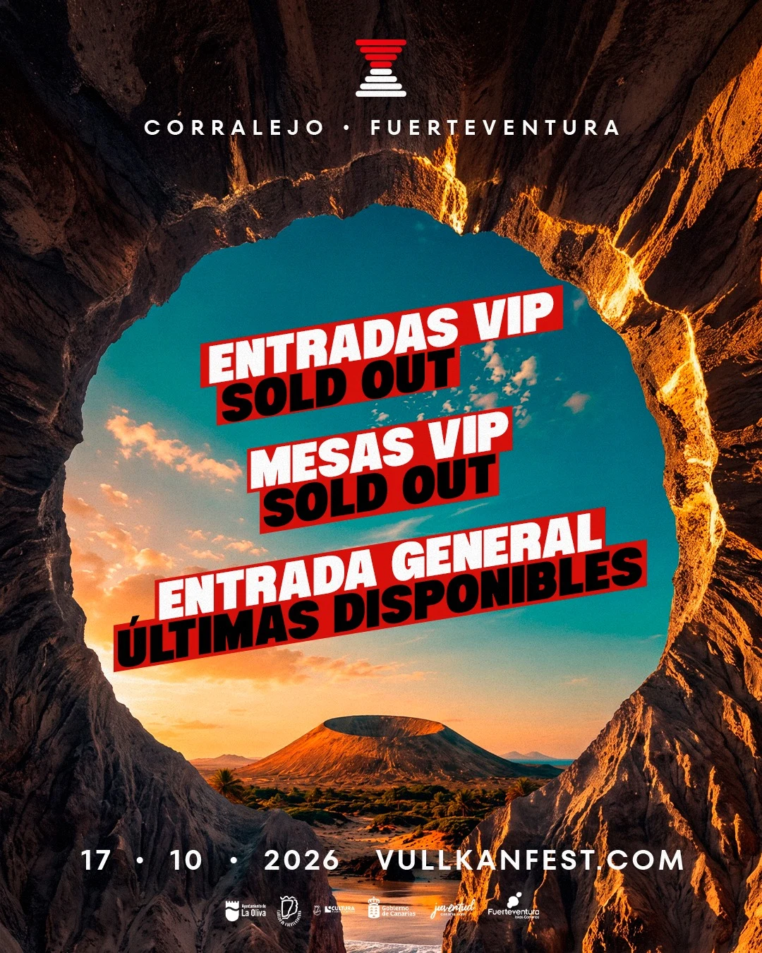 Cartel de entradas de VULLKAN: VIP y mesas VIP agotadas, últimas entradas generales disponibles